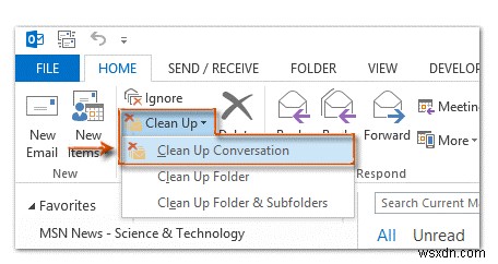 MS Outlook:이메일 정리를 위한 대화 정리 도구