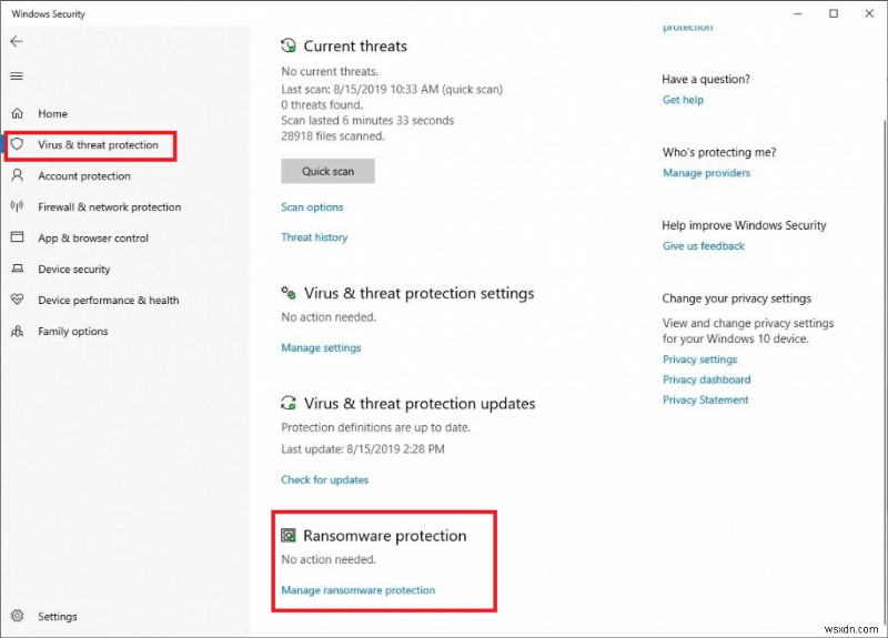 Windows Defender에서 랜섬웨어 보호를 활성화하는 방법은 무엇입니까?