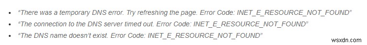 성가신 INET_E_RESOURCE_NOT_FOUND Microsoft Edge 오류:수정되었습니다!