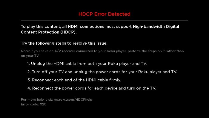 Roku HDCP 오류 또는 보라색 화면을 수정하는 방법은 무엇입니까?