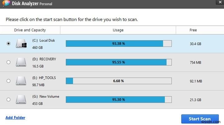 Disk Analyzer Pro를 사용하여 Windows 10에서 압축 파일을 찾는 방법