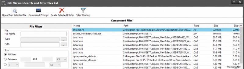 Disk Analyzer Pro를 사용하여 Windows 10에서 압축 파일을 찾는 방법