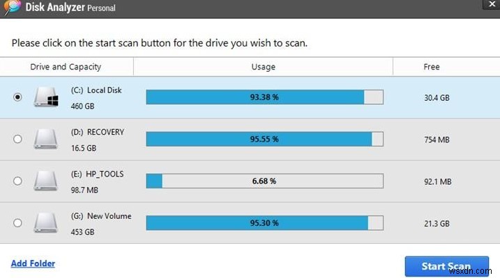 Disk Analyzer Pro를 사용하여 디스크 공간 보고서를 다른 파일 형식으로 내보내는 방법은 무엇입니까?