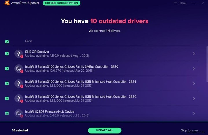 Avast Driver Updater 검토:빠르고 쉬운 드라이버 업데이트