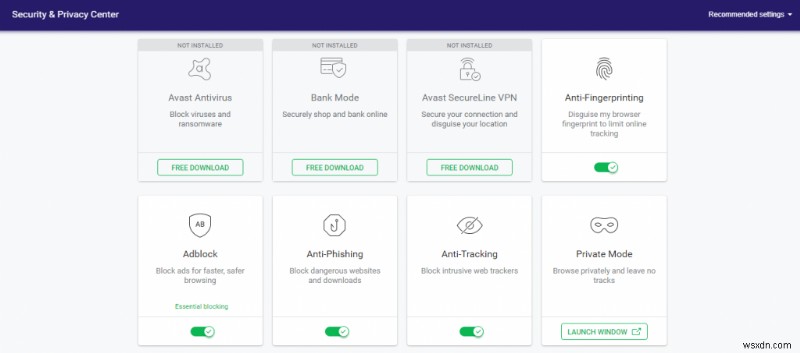 Avast 보안 브라우저 검토:브라우징 활동 보안