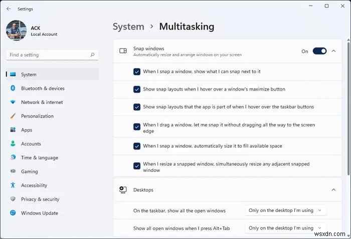 Windows 11에서 작동하지 않는 스냅 레이아웃 수정 방법