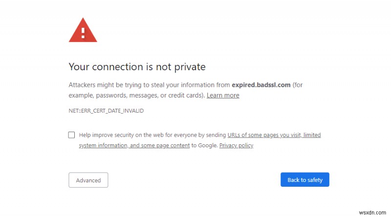 Chrome에서 NET::ERR_CERT_DATE_INVALID 오류를 수정하는 방법은 무엇입니까?