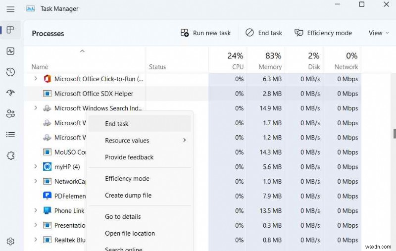 Microsoft Office SDX Helper 높은 디스크 또는 CPU 사용량을 수정하는 7가지 방법