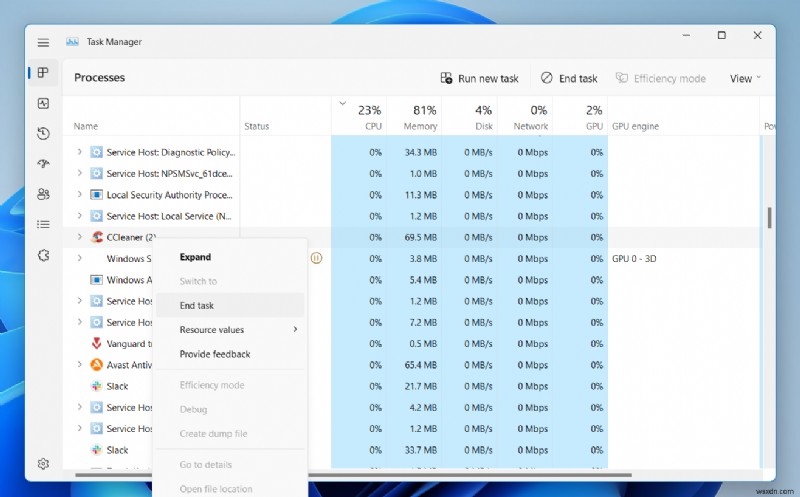 Windows 11/10/8에서 CCleaner가 제거되지 않음