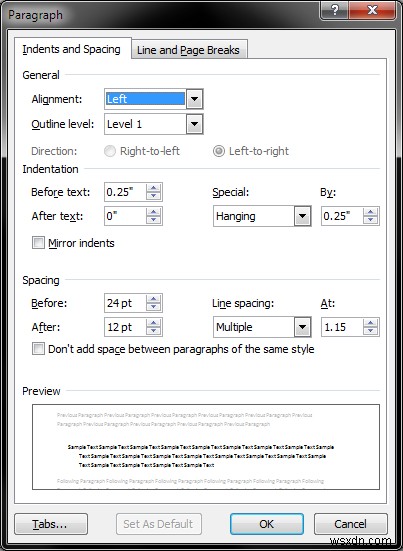 Microsoft Word 및 번호 목록