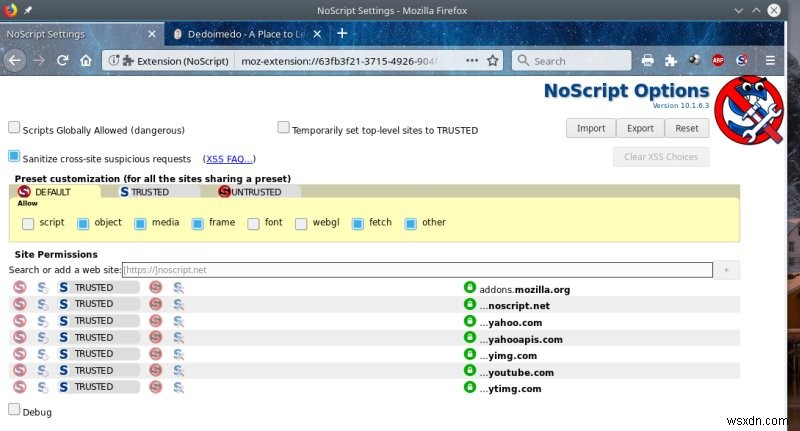 Firefox 57-59 및 Noscript 10 사용 가이드 - 제2판