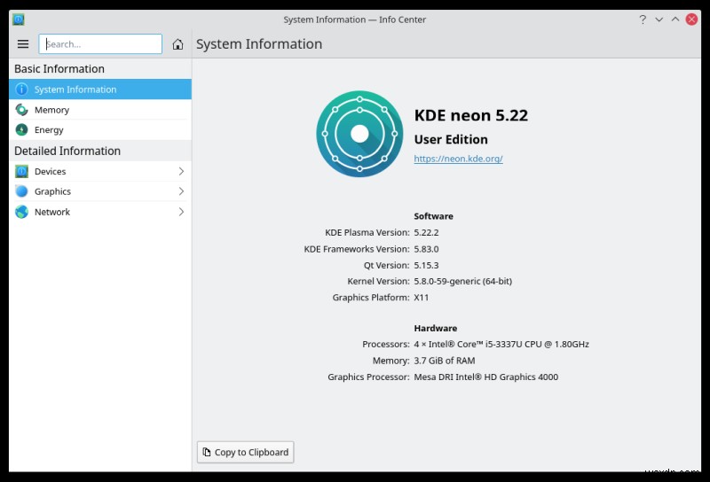 구 Asus Vivobook 및 새로운 KDE 네온 - 신선함