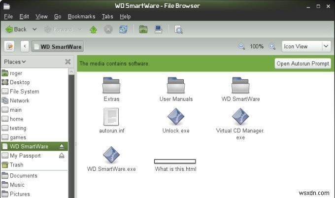 Western Digital 외장 디스크에서 숨겨진 가상 CD(VCD) 파티션을 제거하는 방법