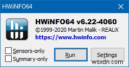 HWiNFO - 하드웨어 정보 원스톱 쇼핑