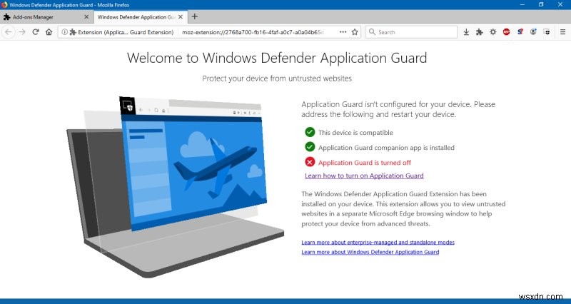 Windows Defender Application Guard를 사용해 보고 싶었습니다.