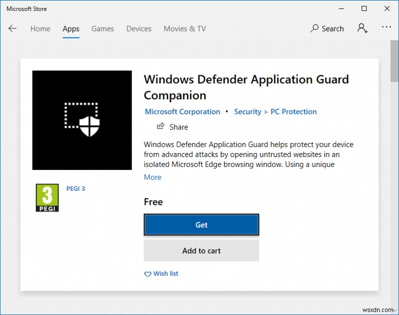 Windows Defender Application Guard를 사용해 보고 싶었습니다.