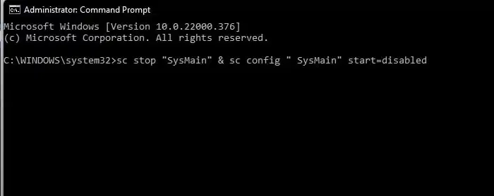 [Solved] Windows 11에서 서비스 호스트 SysMain 높은 디스크 사용량