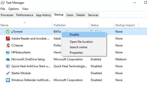 Windows 10 시작 프로그램 비활성화 느린 시작 문제 해결 및 빠른 부팅