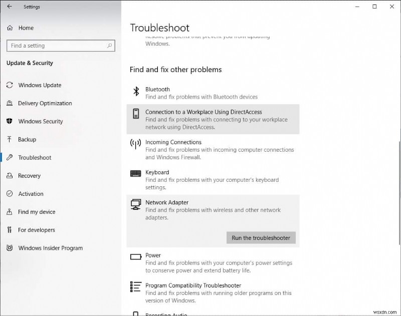 해결:무선 네트워크 어댑터 누락 Windows 10