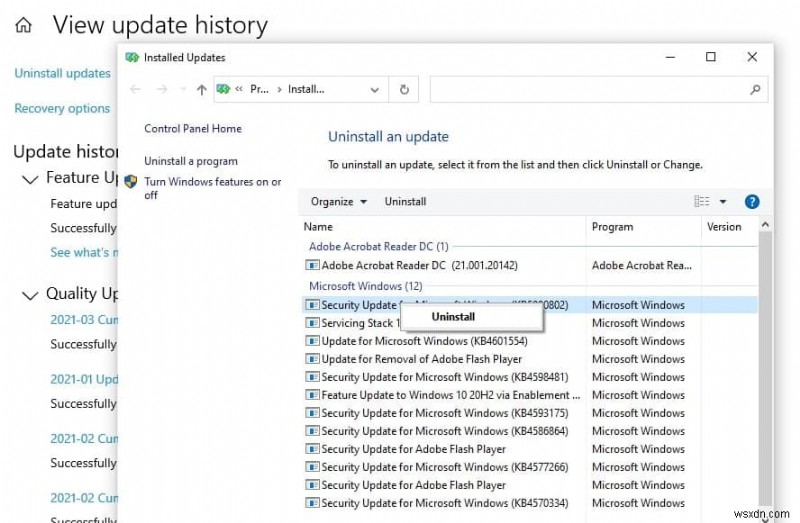 Windows 10 KB5000802로 인해 APC INDEX MISMATCH 오류가 발생합니까? 해결 방법은 다음과 같습니다.