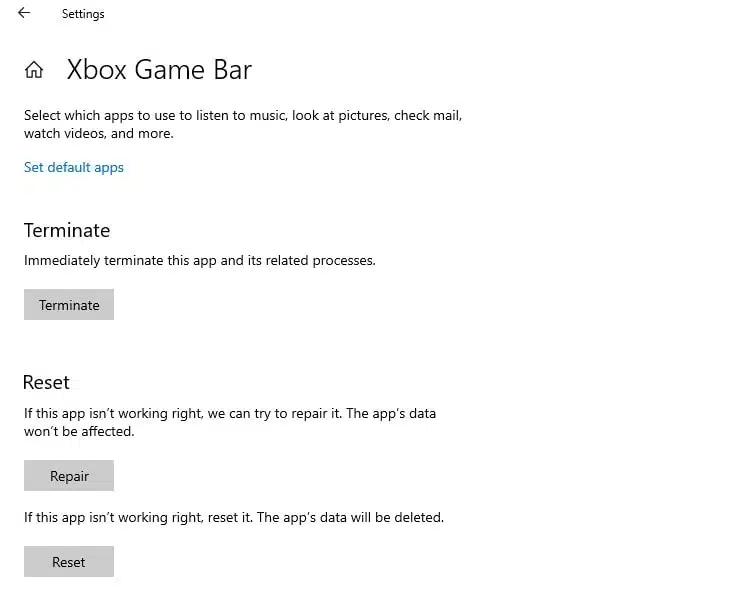 해결됨:Xbox Game Bar – Windows10의 오류 0x803F8001