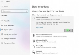 해결됨:Windows 10 업데이트 후 Windows Hello가 작동하지 않음