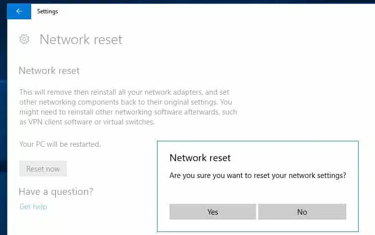 Windows 10 업데이트 후 네트워크 어댑터가 없음 [해결됨]
