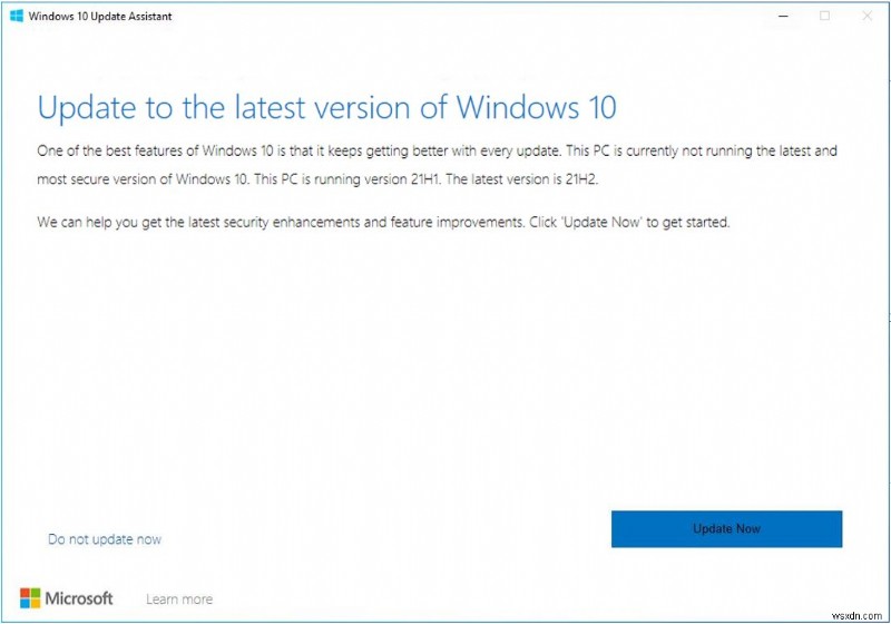 Windows 10 버전 21H2 설치에 실패했습니까? 올바른 방법