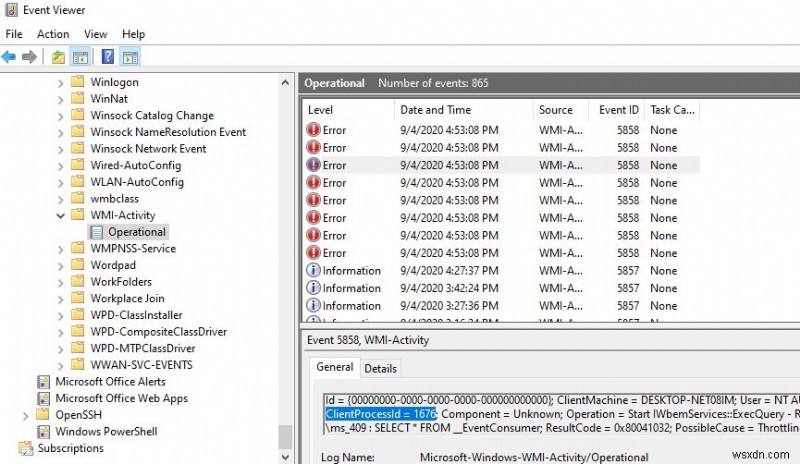 해결됨:WMI 공급자 호스트(wmiprvse.exe) Windows 10(2022)에서 높은 CPU 사용량