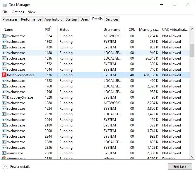 해결됨:WMI 공급자 호스트(wmiprvse.exe) Windows 10(2022)에서 높은 CPU 사용량