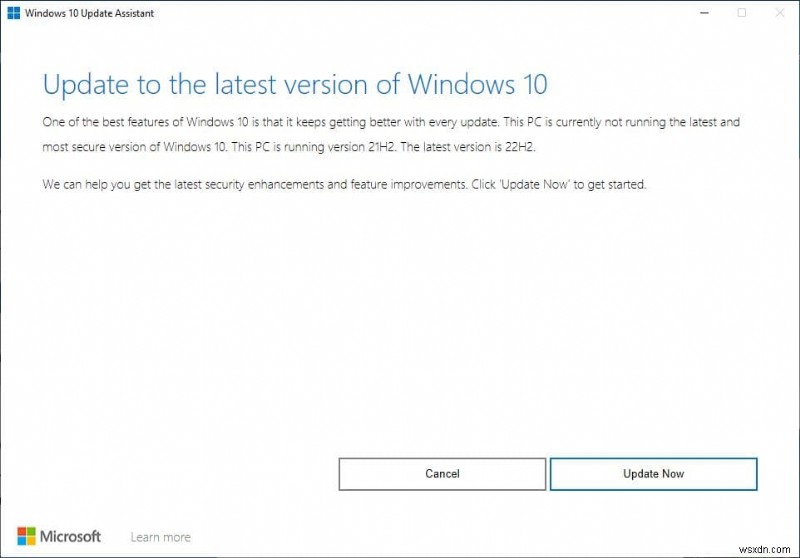 업데이트 도우미 도구로 Windows 10 22H2 다운로드