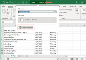 마스터 Excel 버전 기록:이전 통합 문서 버전을 쉽게 보고 복원 