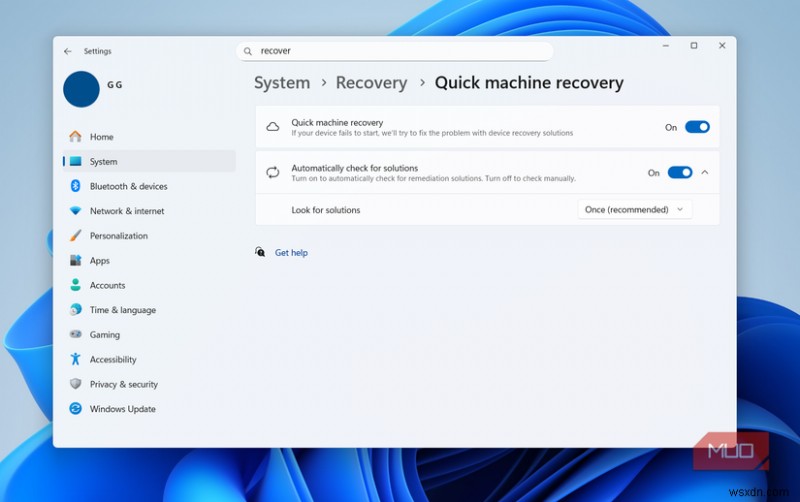 Windows 11의 내장형 자가 복구 모드를 살펴보세요. USB가 필요하지 않습니다. 