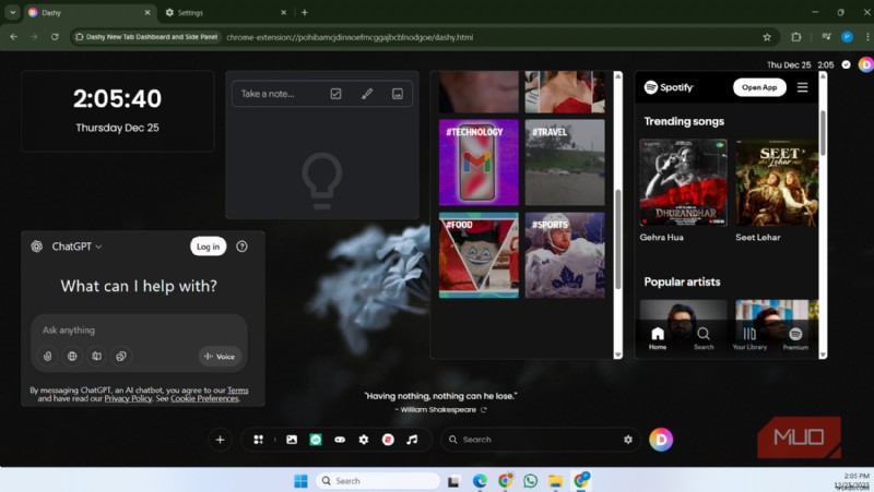 Chrome의 새 탭 페이지를 강력한 대시보드로 교체하고 뒤돌아보지 않은 방법 