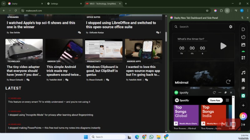 Chrome의 새 탭 페이지를 강력한 대시보드로 교체하고 뒤돌아보지 않은 방법 