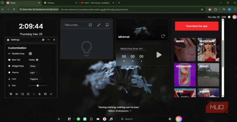 Chrome의 새 탭 페이지를 강력한 대시보드로 교체하고 뒤돌아보지 않은 방법 