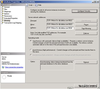 SQL Server 미러링으로 지속적인 가용성 달성 