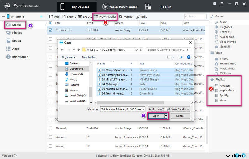 Syncios Manager:iOS 및 Android를 위한 원활한 음악 및 재생 목록 전송 
