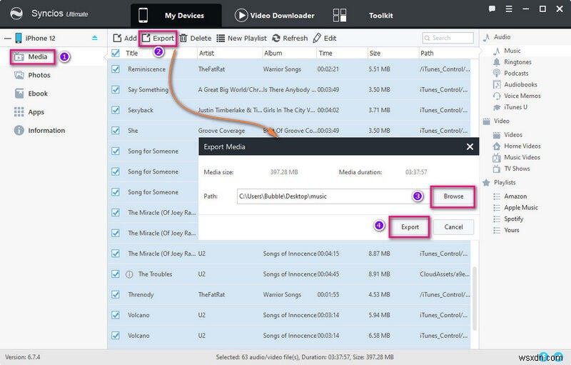 Syncios Manager:iOS 및 Android를 위한 원활한 음악 및 재생 목록 전송 