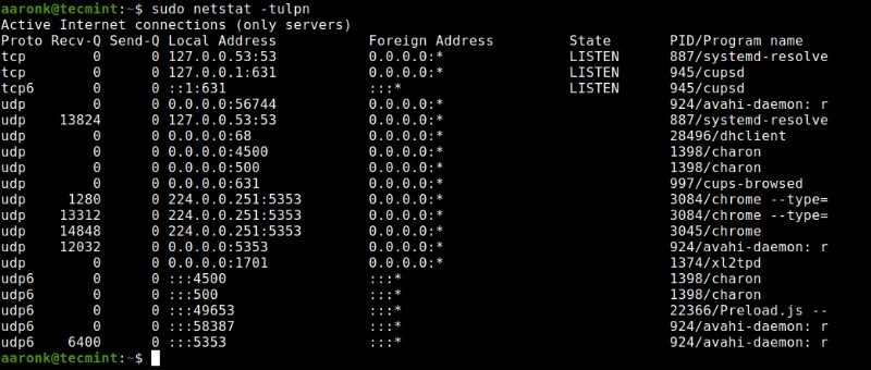 Linux에서 TCP 및 UDP 포트를 실시간으로 모니터링하는 방법 
