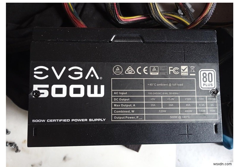 EVGA 500W 80 Plus 전원 공급 장치의 인증된 수리 
