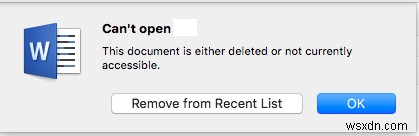 macOS Monterey에서 Word 파일 이름 바꾸기 및 액세스 문제 수정 