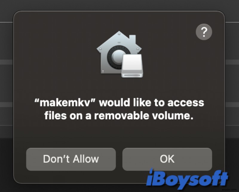 macOS Sonoma 경고 해결: 앱이 이동식 볼륨의 파일에 액세스하려고 합니다  