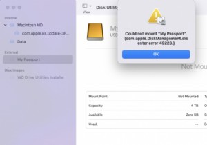 macOS에서 com.apple.DiskManagement.disenter 오류 49223 수정 – 외장 드라이브를 마운트하는 빠른 단계 