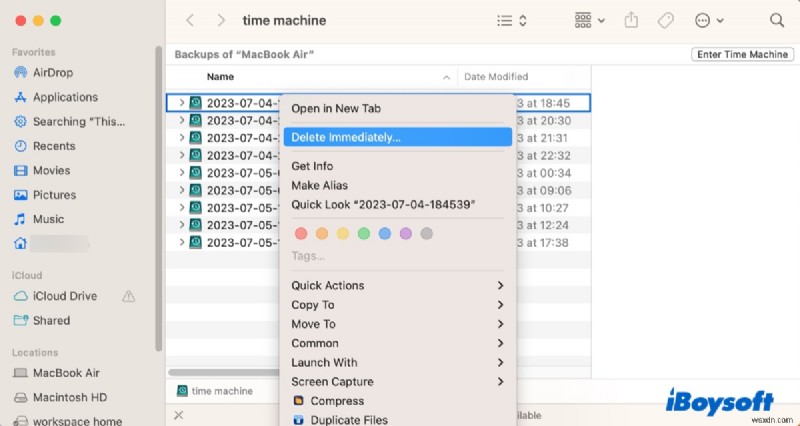 macOS Sonoma, Ventura 및 Sequoia에서  Time Machine이 백업을 완료할 수 없습니다  오류 해결 