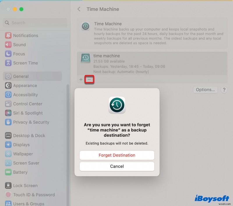 macOS Sonoma, Ventura 및 Sequoia에서  Time Machine이 백업을 완료할 수 없습니다  오류 해결 