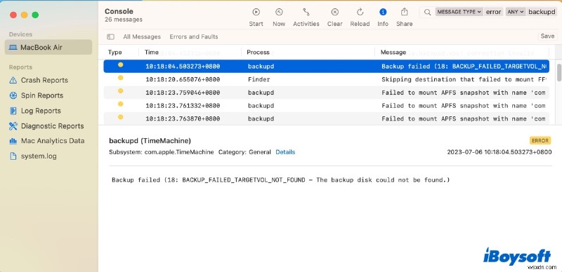 macOS Sonoma, Ventura 및 Sequoia에서  Time Machine이 백업을 완료할 수 없습니다  오류 해결 