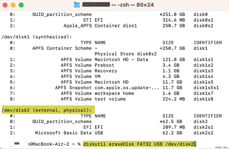 macOS 디스크 유틸리티 오류 69760 수정: 장치의 마지막 블록에 쓸 수 없습니다  