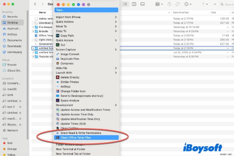 iBoysoft MagicMenu를 사용하여 macOS에서 Office 임시 파일을 신속하게 제거 – 깨끗하고 오류 없음 