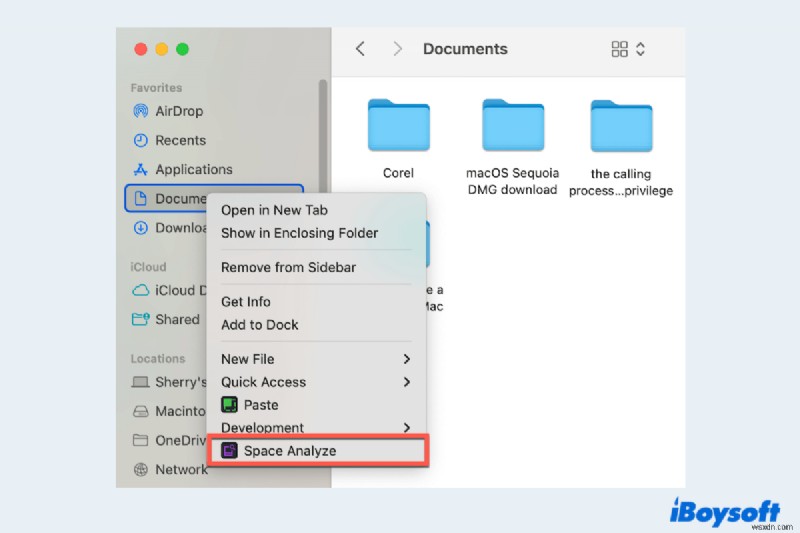 iBoysoft MagicMenu 확장 기능을 사용하여 Mac 폴더 공간을 손쉽게 분석하세요 